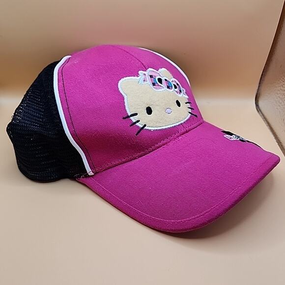 Sanrio Hello Kitty Pink and Black Girls Baseball Cap 53cm 2004 - Mint - Picture 2 of 4